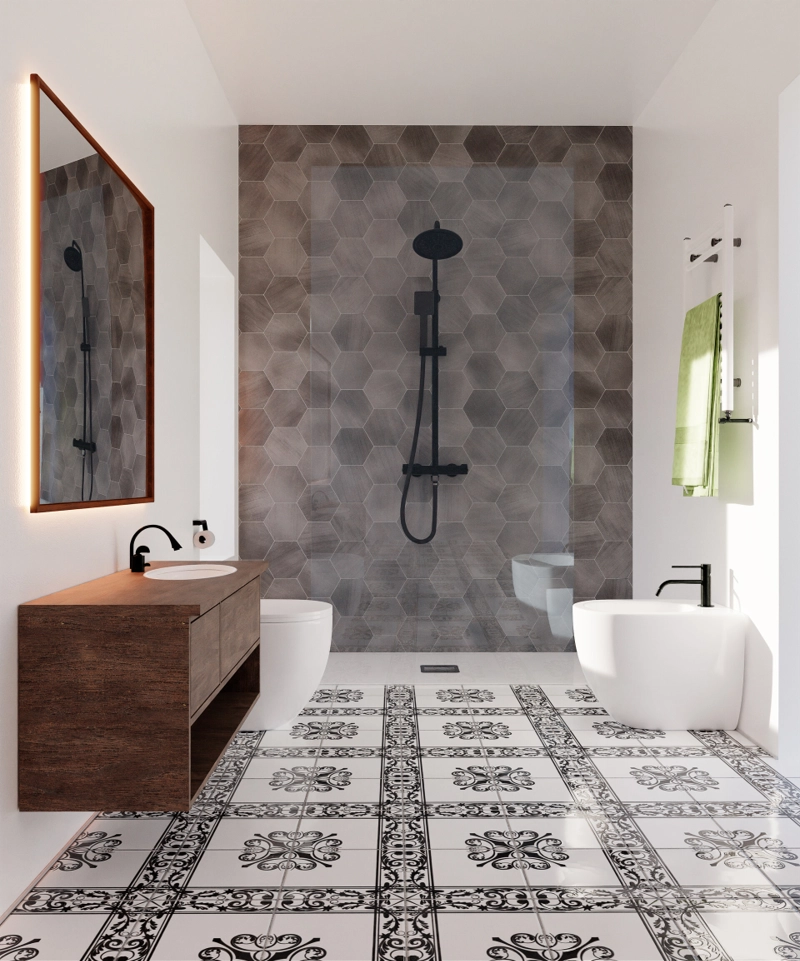 Bathroom in Italy interior render