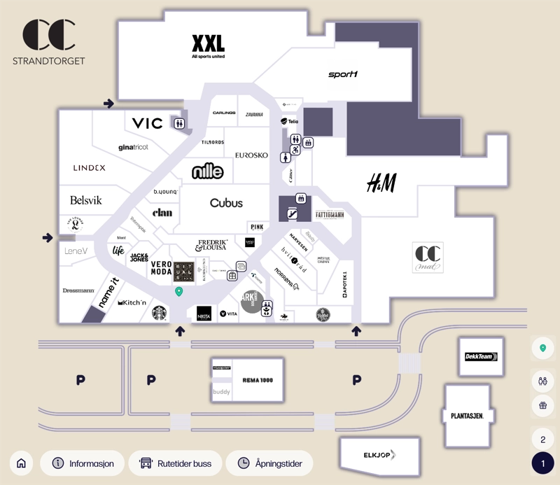 2D digital wayfinding maps for shopping centres